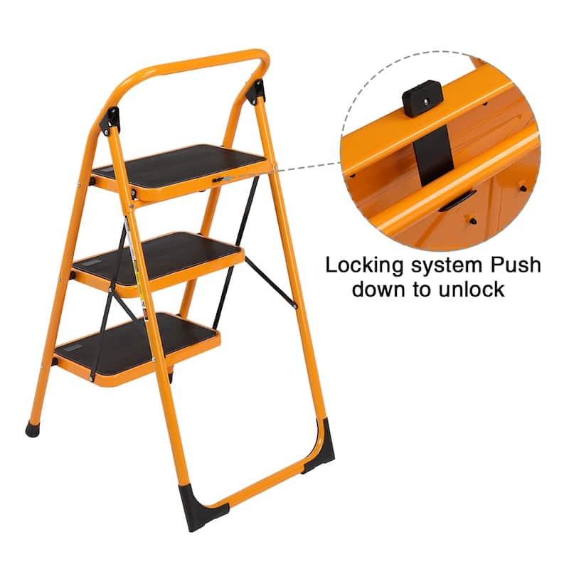 3 Step Ladder Folding Step Stool, 330 lb. Capacity