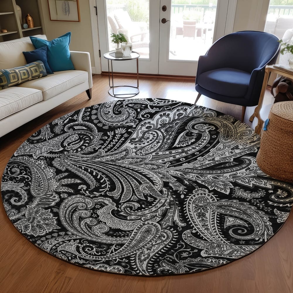 Machine Washable Indoor/ Outdoor Chantille Traditional Paisley Rug