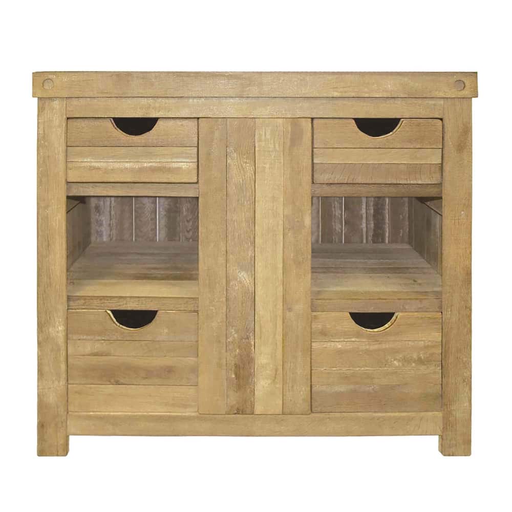 Vintner's Freestanding Reclaimed Oak Bathroom Vanity (Base Only)