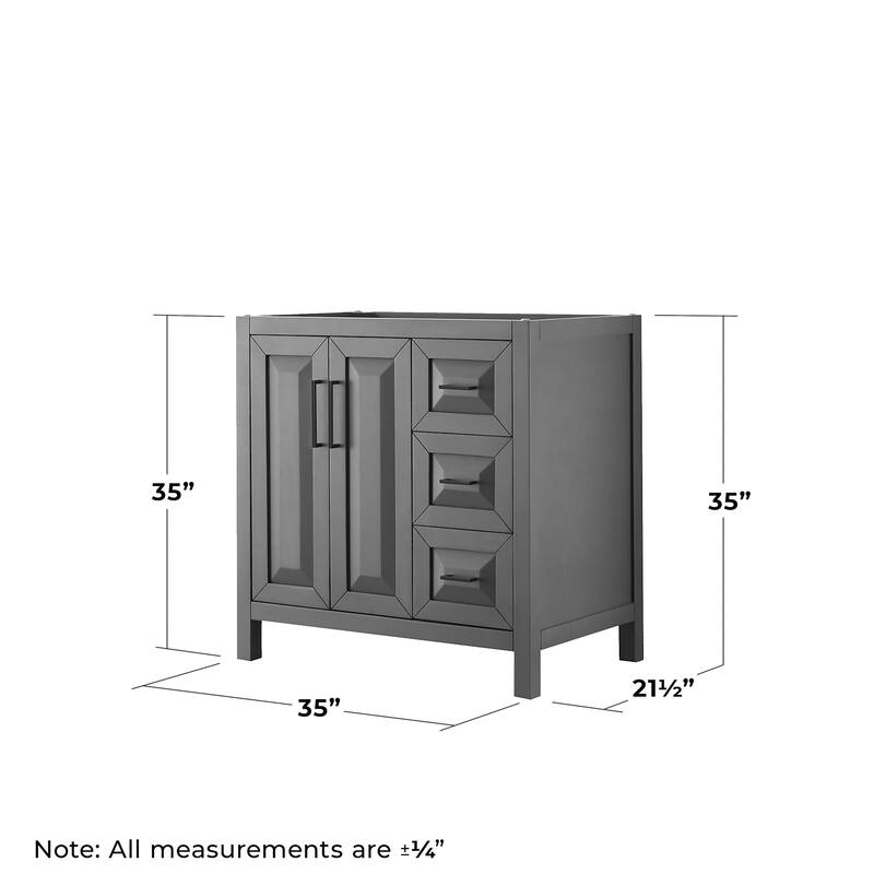 Wyndham Collection Daria 35" Single Free Standing Vanity Cabinet Only