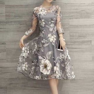 Floral Chiffon Evening Dress Floral Chiffon Evening Dress