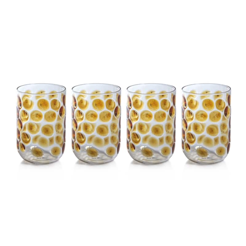 Abbeville Glass Tumblers, Set of 4 - Amber