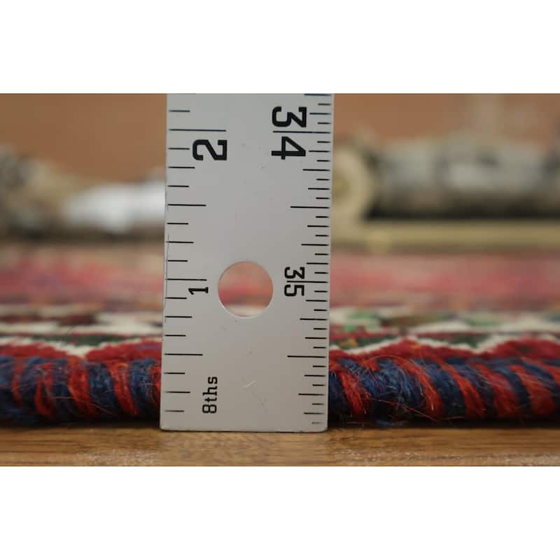 Hand Knotted Oriental 100% Wool Carpet Traditional Tribal Red Shiraz Area Rug - 6' 0'' X 4' 1''