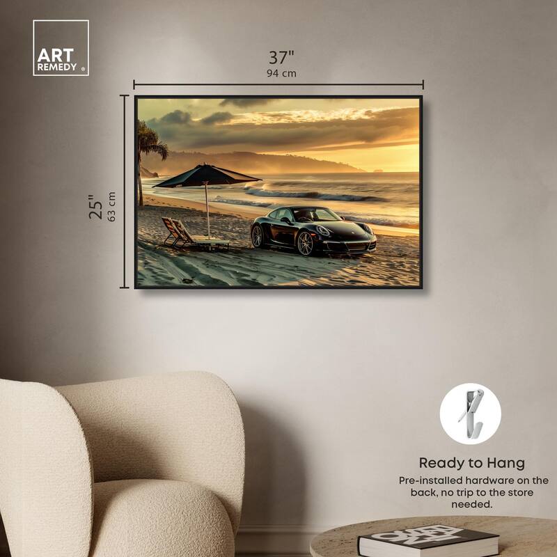 Lovely Sunset Beach Drive Canvas by Art Remedy