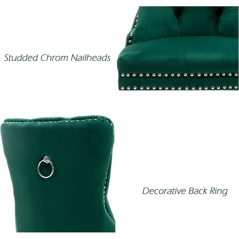 Velvet Dining Chairs Set of 2, Accent Diner Chairs Upholstered Fabric Living Room Chairs Side Chair Stylish Kitchen Chairs
