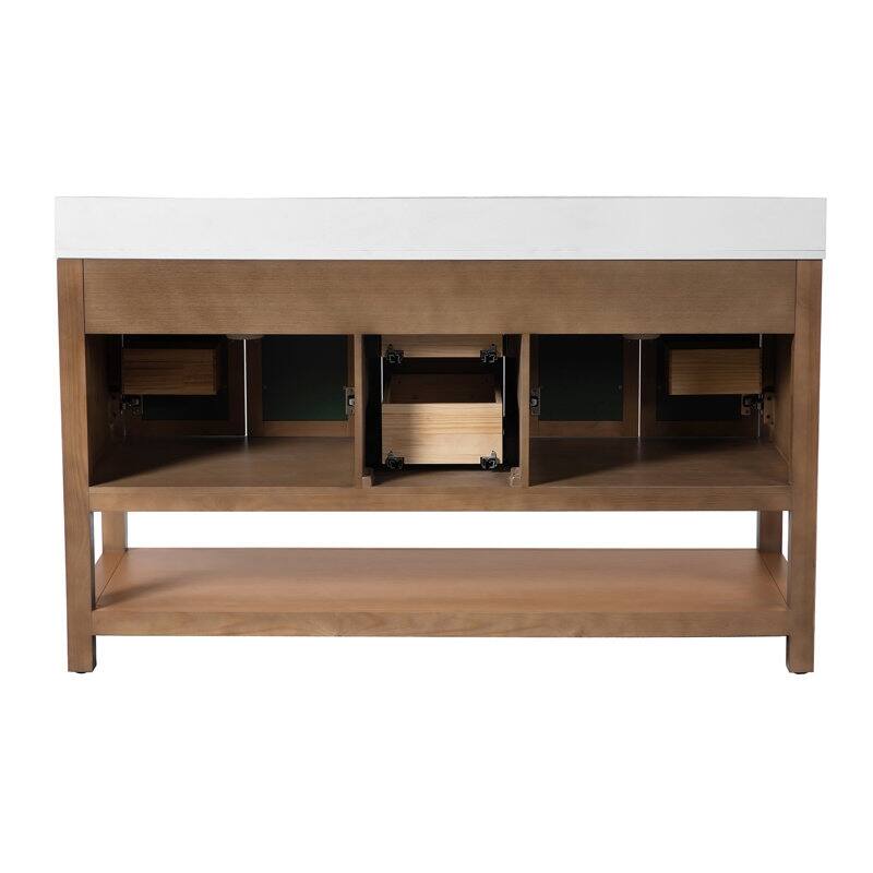 Acroma - 60'' Double Bathroom Vanity With Stone Top