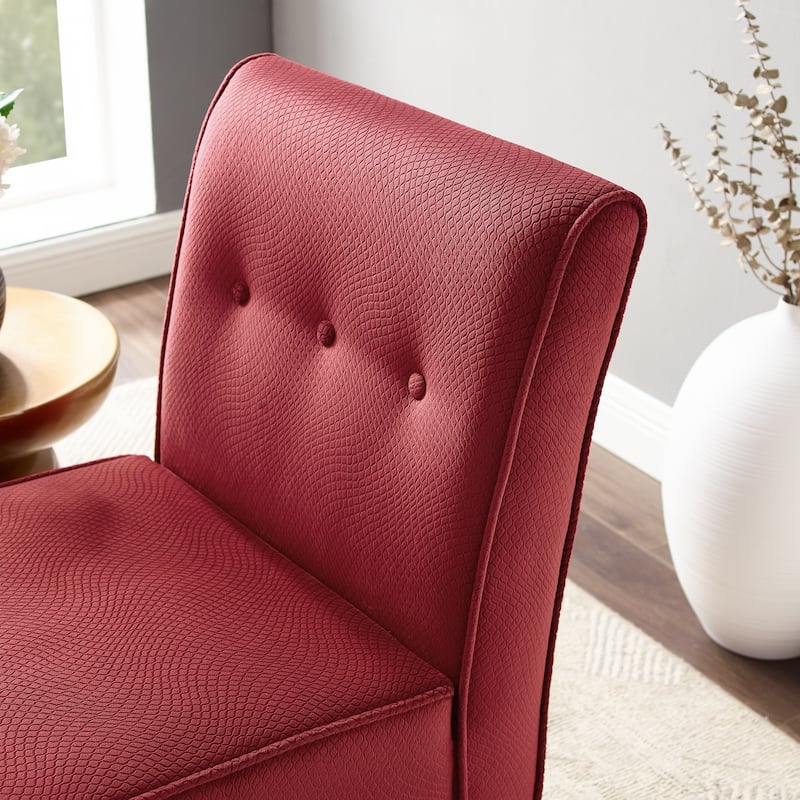 Linon Cumberland Red Button Tufted Lounge Chair