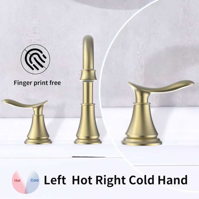 2-Handle Widespread Bathroom Sink Faucet ‎Oil-Rubbed Lavatory Faucet 3 Hole 360° Swivel Spout Vanity Sink Basin Faucets