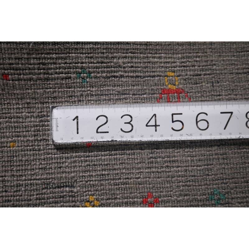 Gray Gabbeh Square Area Indian Rug Hand-Knotted Wool Carpet - 8'6"x 8'6"