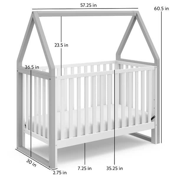 dimension image slide 5 of 6, Storkcraft Orchard 5-in-1 Convertible Crib - Detachable Canopy, JPMA Certified, 1-Year Warranty