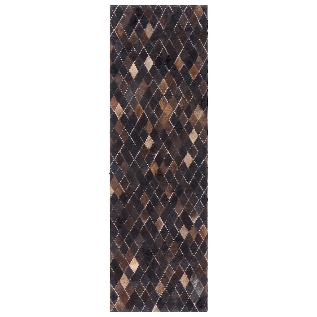 SAFAVIEH Handmade Studio Leather Dobromila Contemporary Leather Rug - 2'3" x 7' Runner