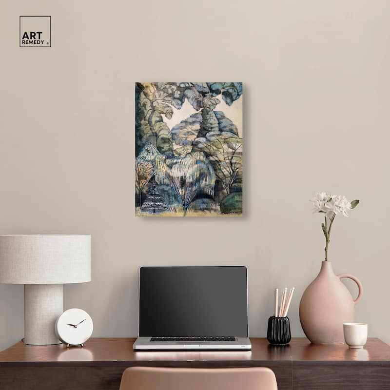 Trees in Bird Garden 1913 Canvas by Art Remedy, Gallery Wrapped