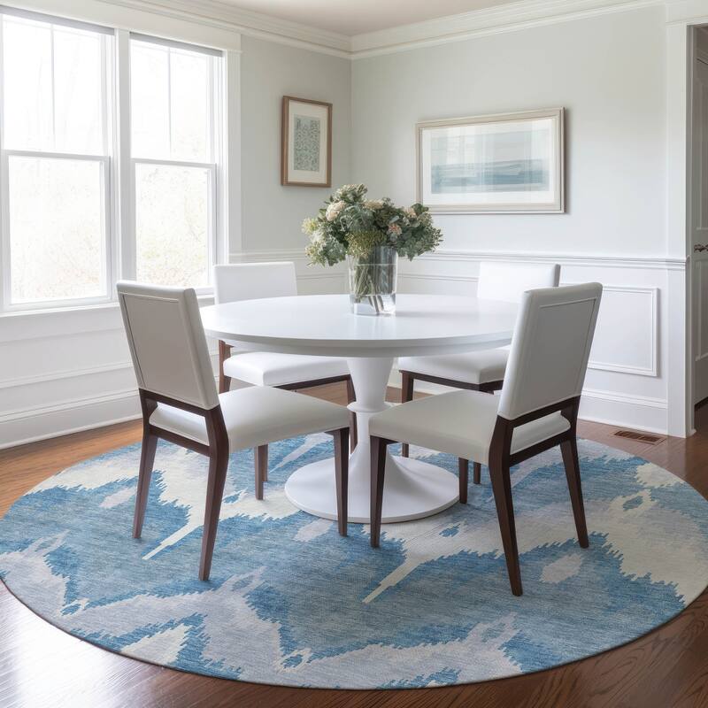 Machine Washable Indoor/ Outdoor Chantille Boho Ikat Rug