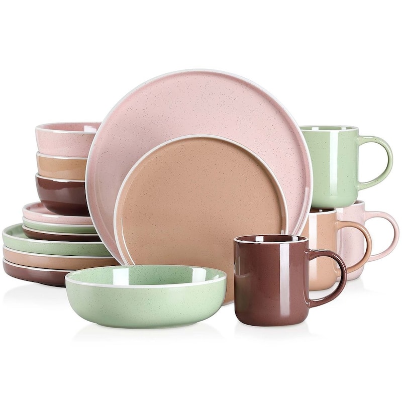vancasso Sesam 16-Piece Speckled Dinnerware Set, Service for 4