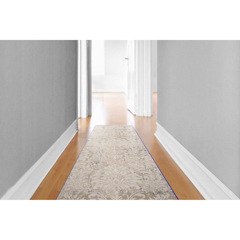 Dynamic Rugs Quartz Traditional Area Rug - 2'2' X 7'7 - Ivory/Beige