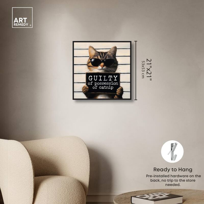 Guilty of Catnip Canvas by Art Remedy