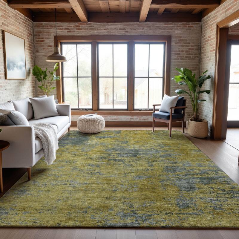 Premium Washable Super Soft Abstract Contemporary Mayfield Rug - Gold - 2'6" x 3'10"