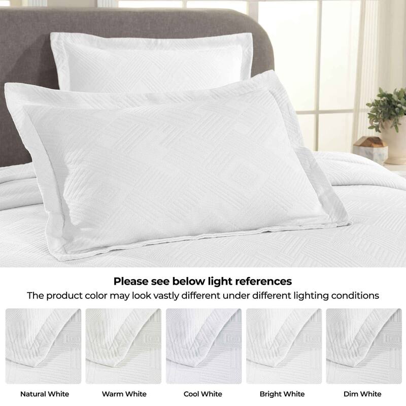 Superior Geometric Fret Cotton Decorative Bedspread Set