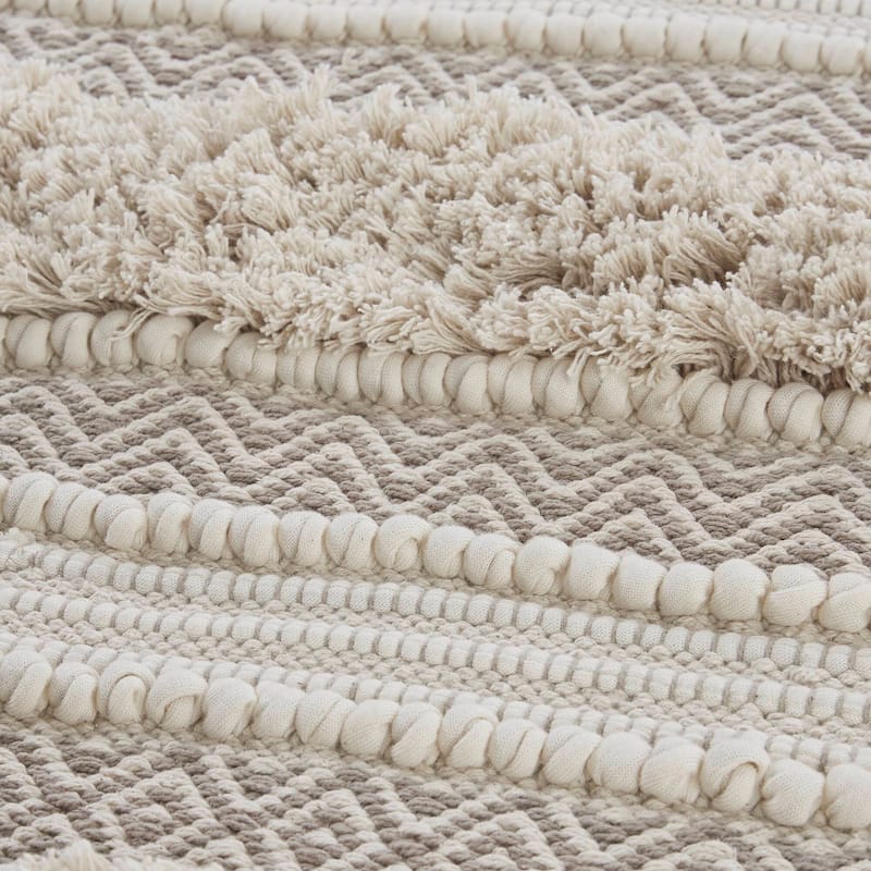 INK+IVY Asher Woven Texture Stripe Bath Rug