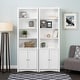 preview thumbnail 12 of 18, Tall Bookcase with 2 Shaker Doors, White