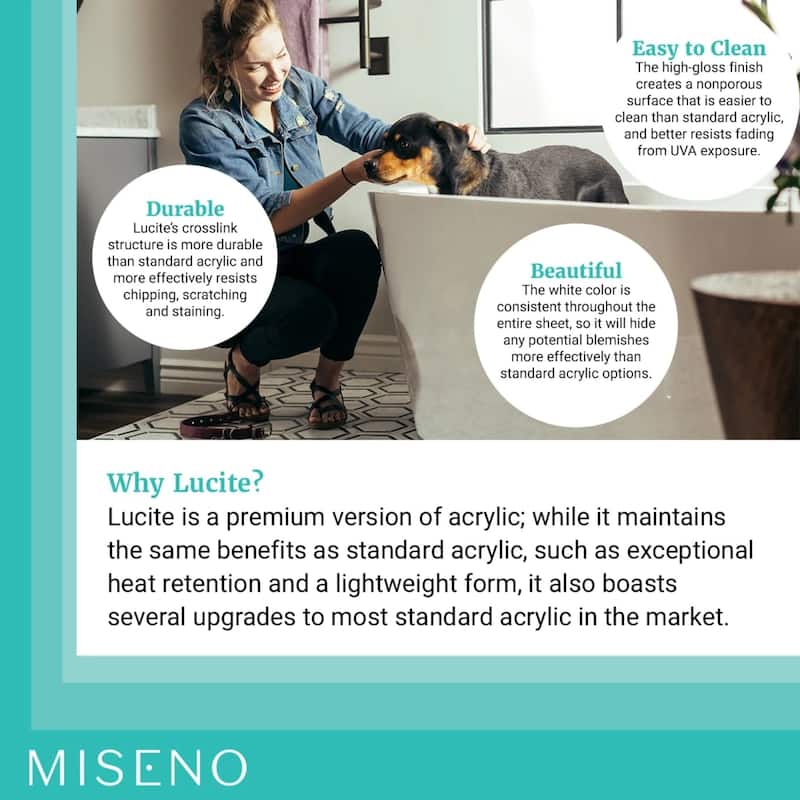 Miseno MNO6030SFSO 59" Free Standing Acrylic Soaking Tub with Center