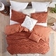 preview thumbnail 3 of 7, Rukai 100% Cotton Clipped Diamond Jacquard 5-Piece Bedding Comforter Set Rust - King