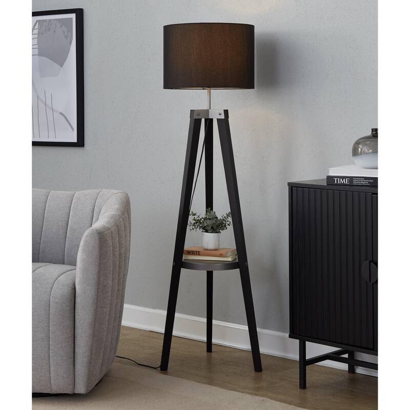 Carson Carrington Compass Tripod Floor Lamp with Shelf