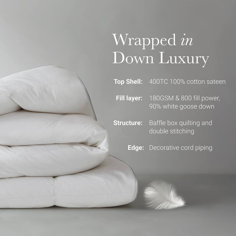 Harbor House White Goose Down 100% Cotton Shell Comforter
