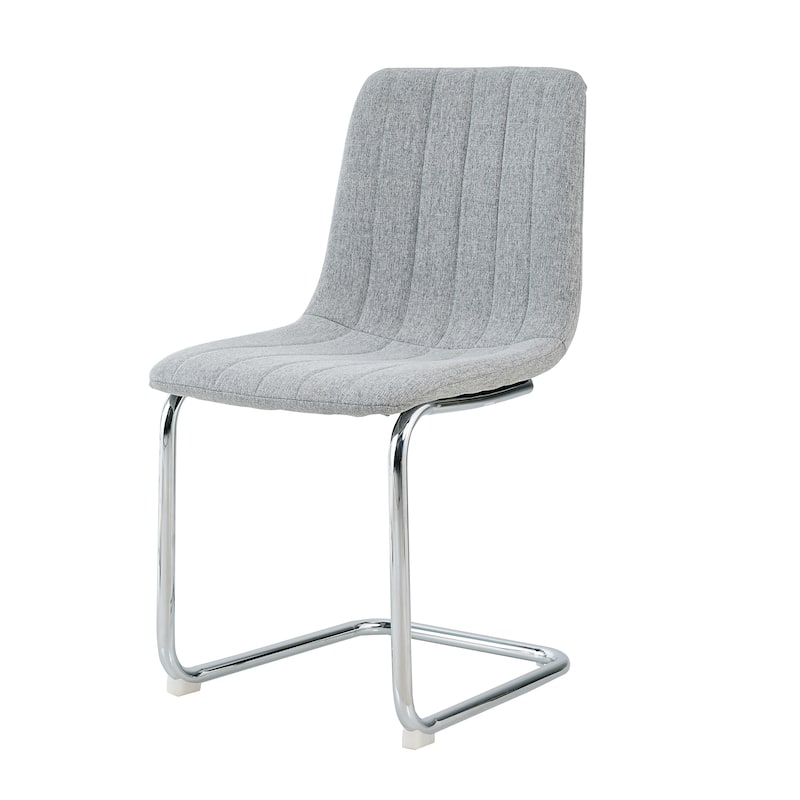 Modern Dining Chairs Set of 4, Bedroom Vanity Chair, Kitchen Breakfast Chairs, Upholstered Dining Chairs with Silver Metal Leg