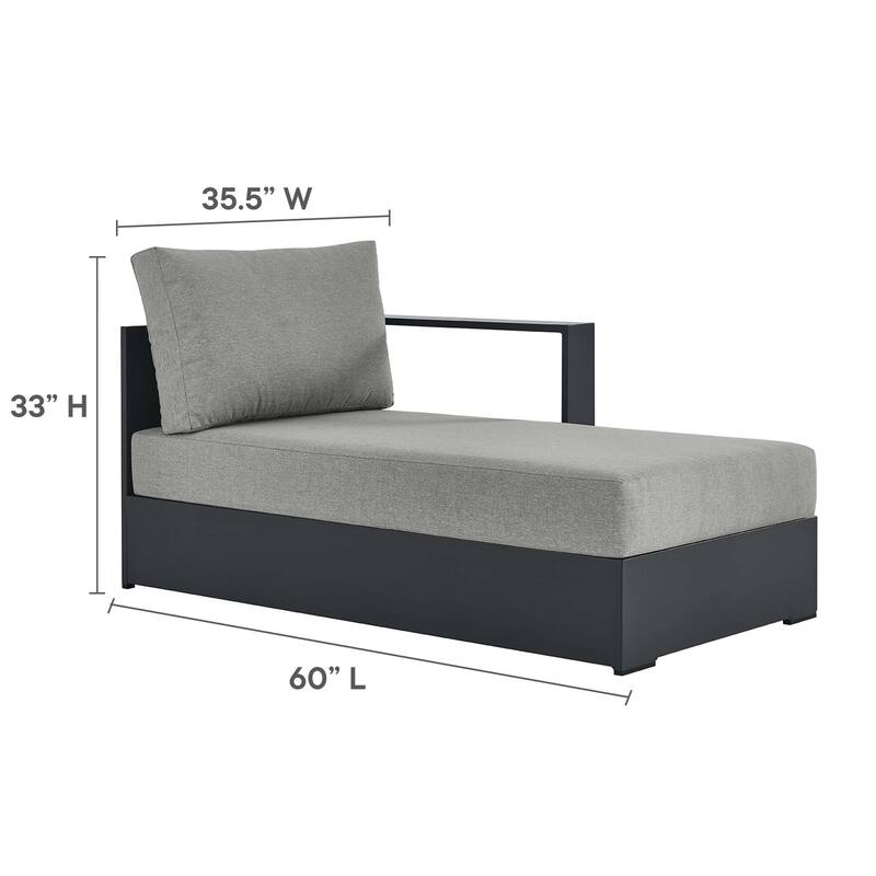 Tahoe Patio Aluminum 2-Piece Right-Facing Chaise Sectional Sofa Set