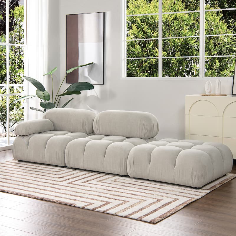 Marcel 109.5" Bubble Modular Modern Chaise Sofa