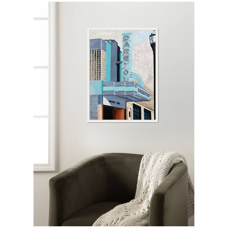 Kate and Laurel Double Dog by Krista V. Allenstein Framed Canvas Wall Art Print