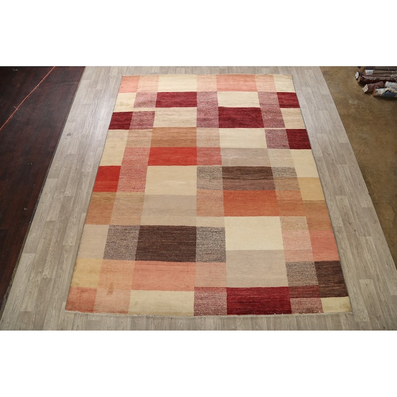 Hand Knotted Oriental 100% Wool Carpet Tribal All-Over Multi-Colored Gabbeh (kashkoli) Area Rug - 11' 8'' X 9' 2''