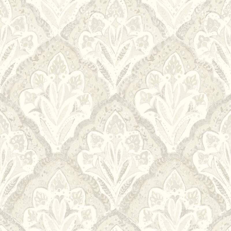 Chesapeake Mimir Dove Quilted Damask Wallpaper