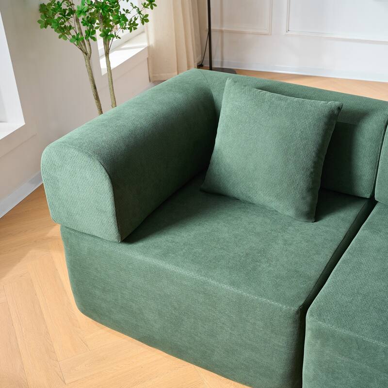 GDFStudio - 4-Seat Modular L-Shaped 106" Sectional Sofa with Movable Chaise & 5 Pillows