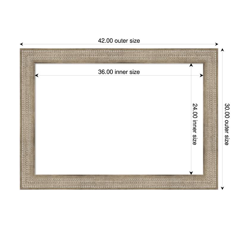 Amanti Art Trellis Gold Framed Dry Erase Magnetic Board - 42 x 30 in - Trellis Silver