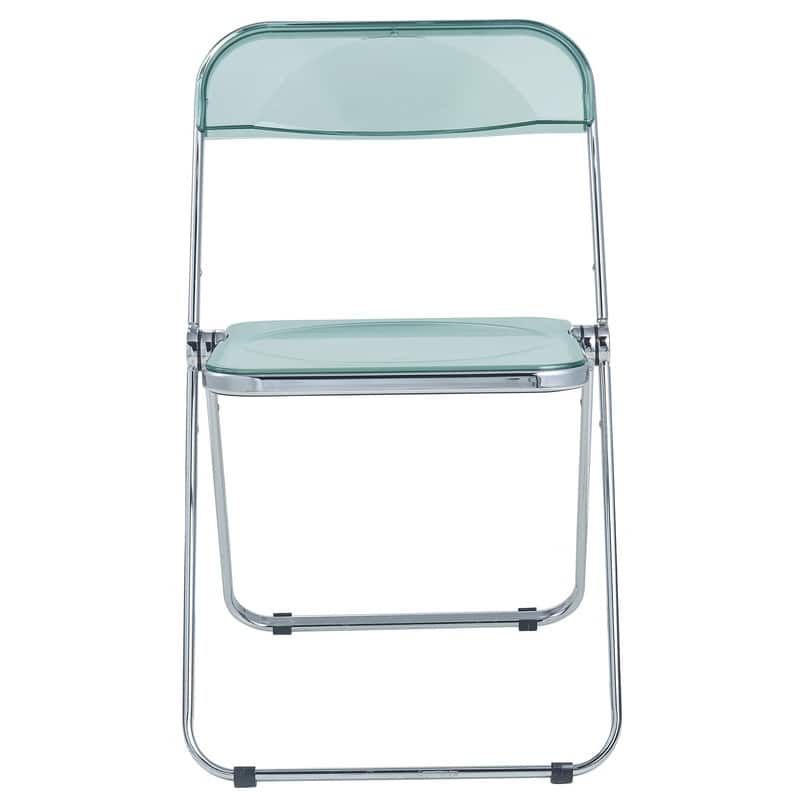 Lawrence Set of 4 Modern Clear Acrylic Transparent Folding Chair with Chrome Steel Frame for Condos and Apartments - 30"
