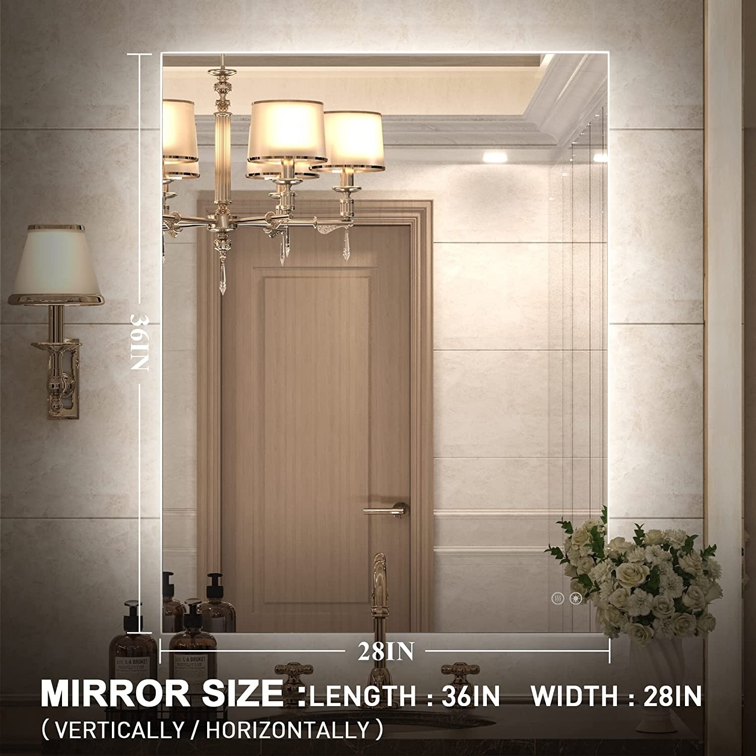 TokeShimi LED Backlit Bathroom Vanity Mirror, Anti-Fog Wall Mounted Dimmable  Makeup Mirror On Sale Bed Bath  Beyond 35479275