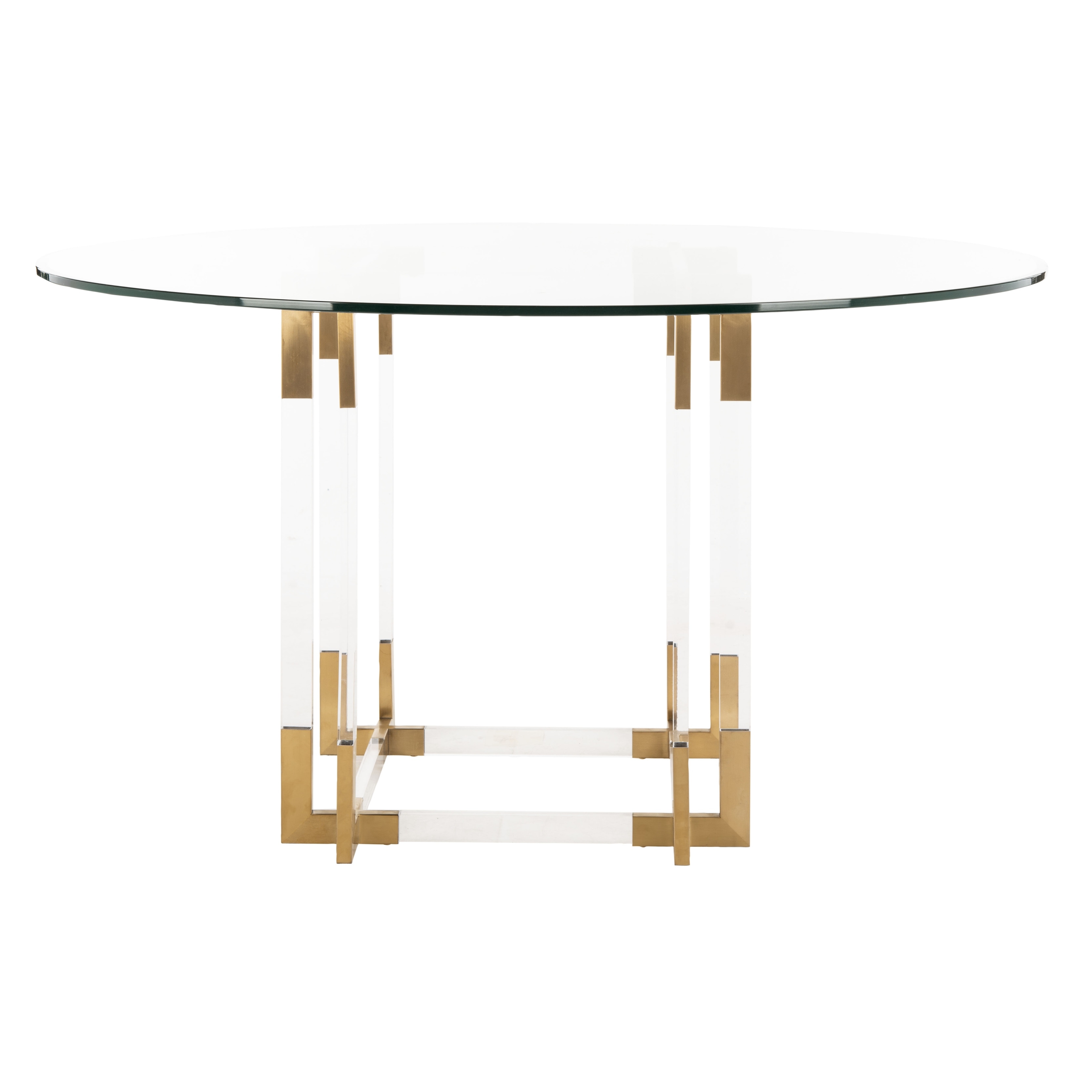 round glass dining acrylic and gold dining table
