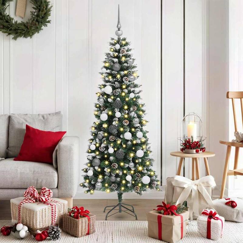 vidaXL Artificial Christmas Tree White 59.1" PVC
