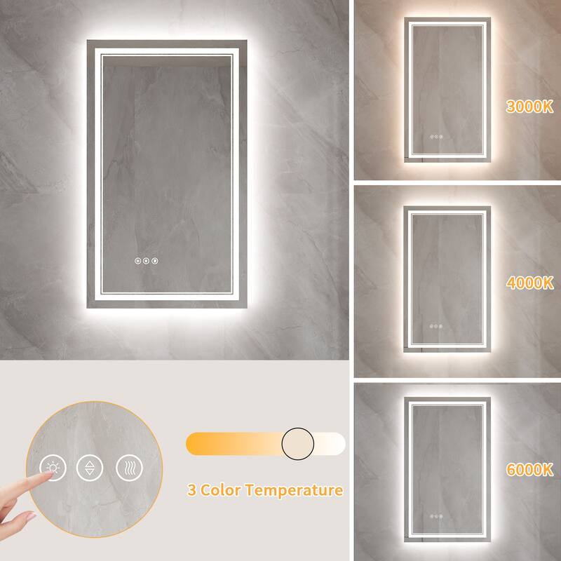 Modland Small Size LED Bathroom Mirror Back & Front Lighted Anti-Fog