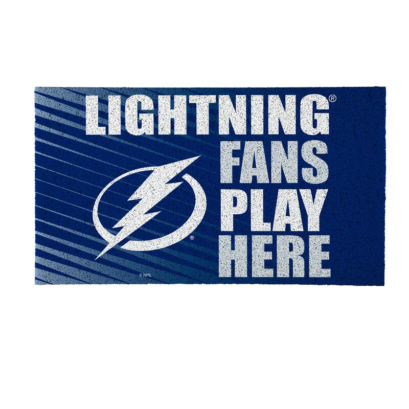 28 in. x 16 in. Tampa Bay Lightning "Fans Play Here" PVC Door Mat