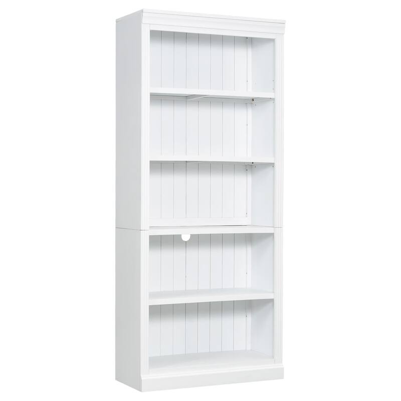 83.4" Tall Wood Bookcase, 5-Tier Adjustable Home Office Bookshelves
