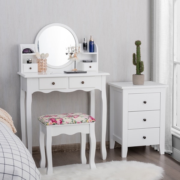 Dressing table with drawers and oval mirror | IDFdesign