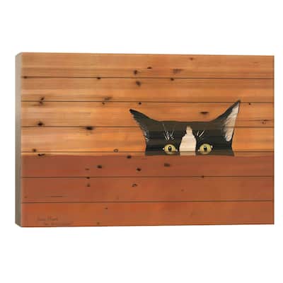 You'Re Being Watched Print On Wood by Jamie Morath - Multi-Color