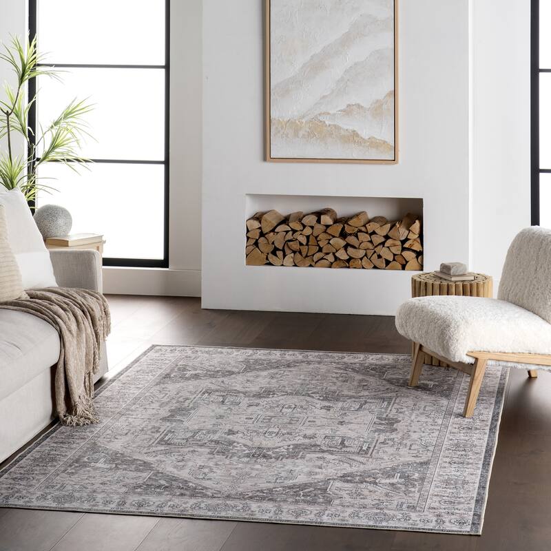 Nuloom Vita SplashGuard Vintage Medallion Machine Washable Area Rug - 2' x 3' - Brown - Rectangle
