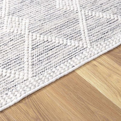 Hauteloom Whittington Wool Living Room, Bedroom Area Rug - Dark Gray, Off White - 10' x 14'