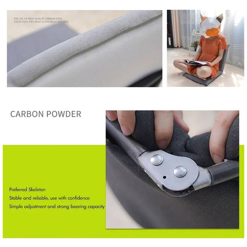 Adjustable Floor Chair, 6-Position Folding Padded Gaming Sofa Chair, Cushioned Back Support, Lazy Sofa for Reading