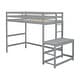 preview thumbnail 18 of 20, Twin Size Pine Wood High Loft Bed with Ladder and Guardrails