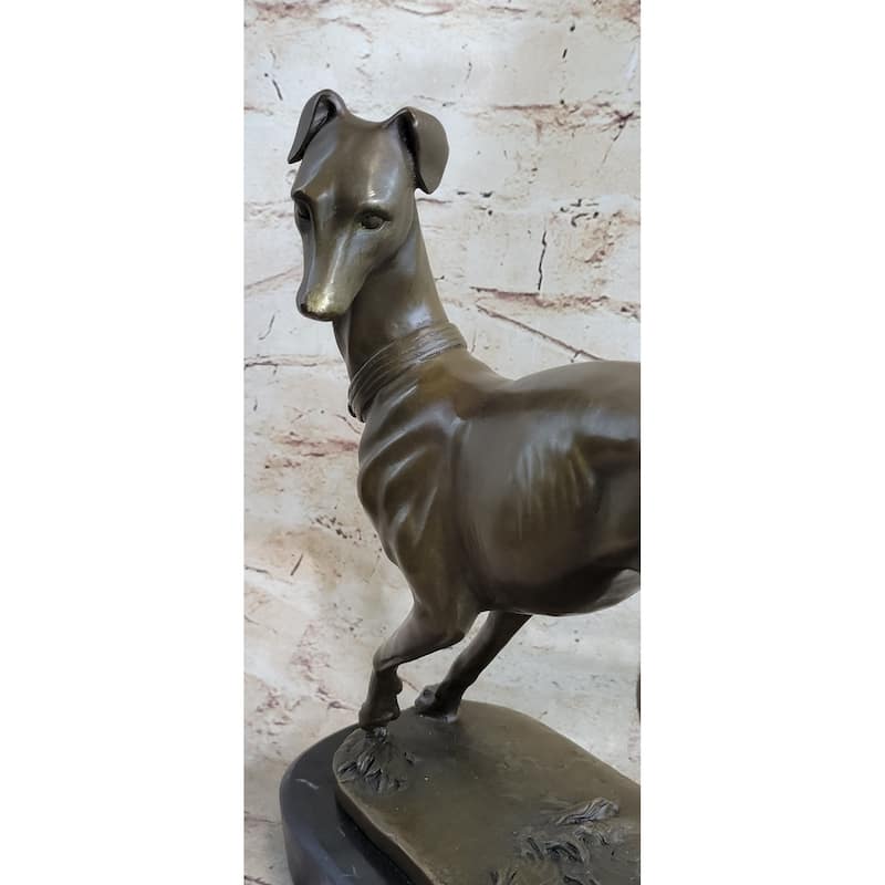 Handmade Large Bronze Of A Whippet Greyhound Imitative Dog Clic Masterpiece Figurine